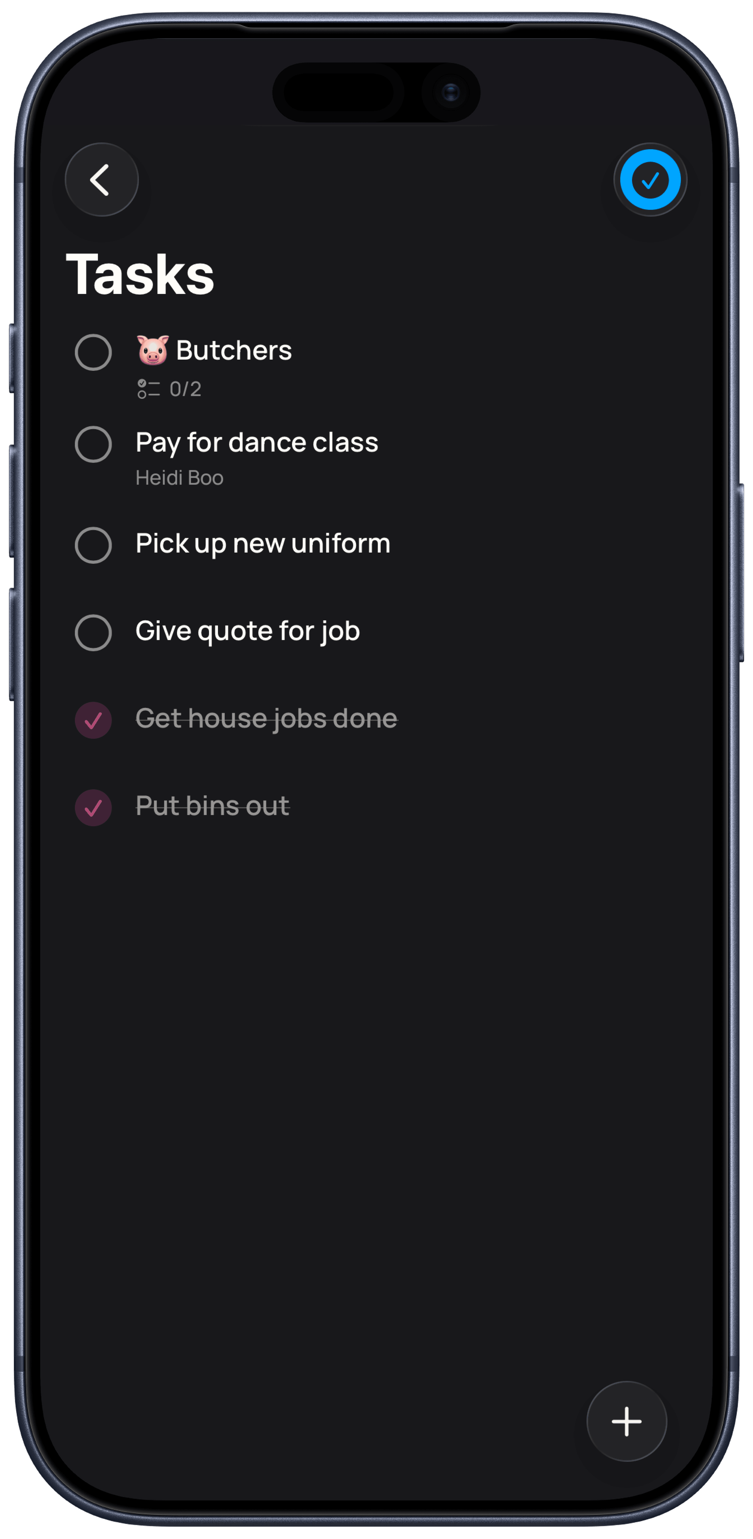 Poppy showing your to-do list pulled from the school emails and your manual additions
